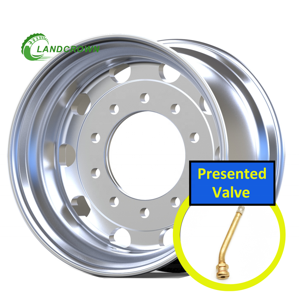 RICHRISE New 22.5x11.75 Aluminum Alloy Truck Wheels Silver Finish 315/60R22.5 385/65R22.5 Tire Compatible Alloy Tubeless Wheel