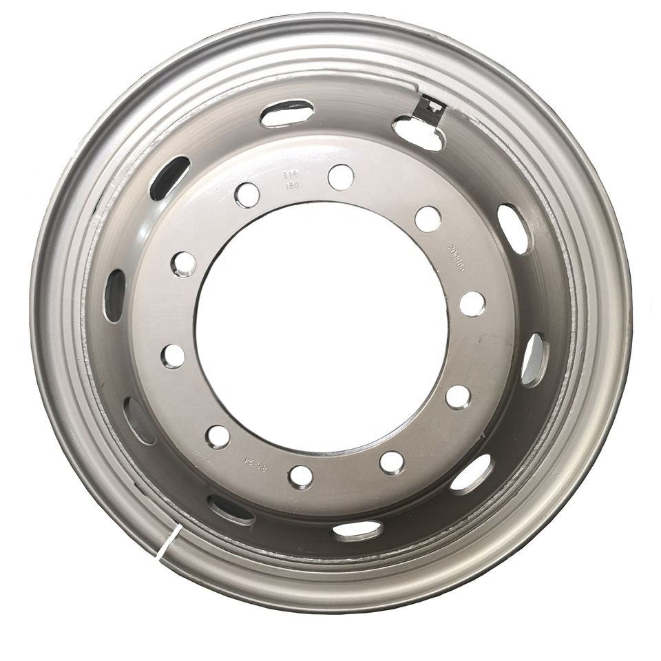 New 24 Inch 8.5-24 16MM Truck Steel Wheel Rim with 1200-24 Tire 12.00R24 1200R24 Silver Finish for Truck Tires