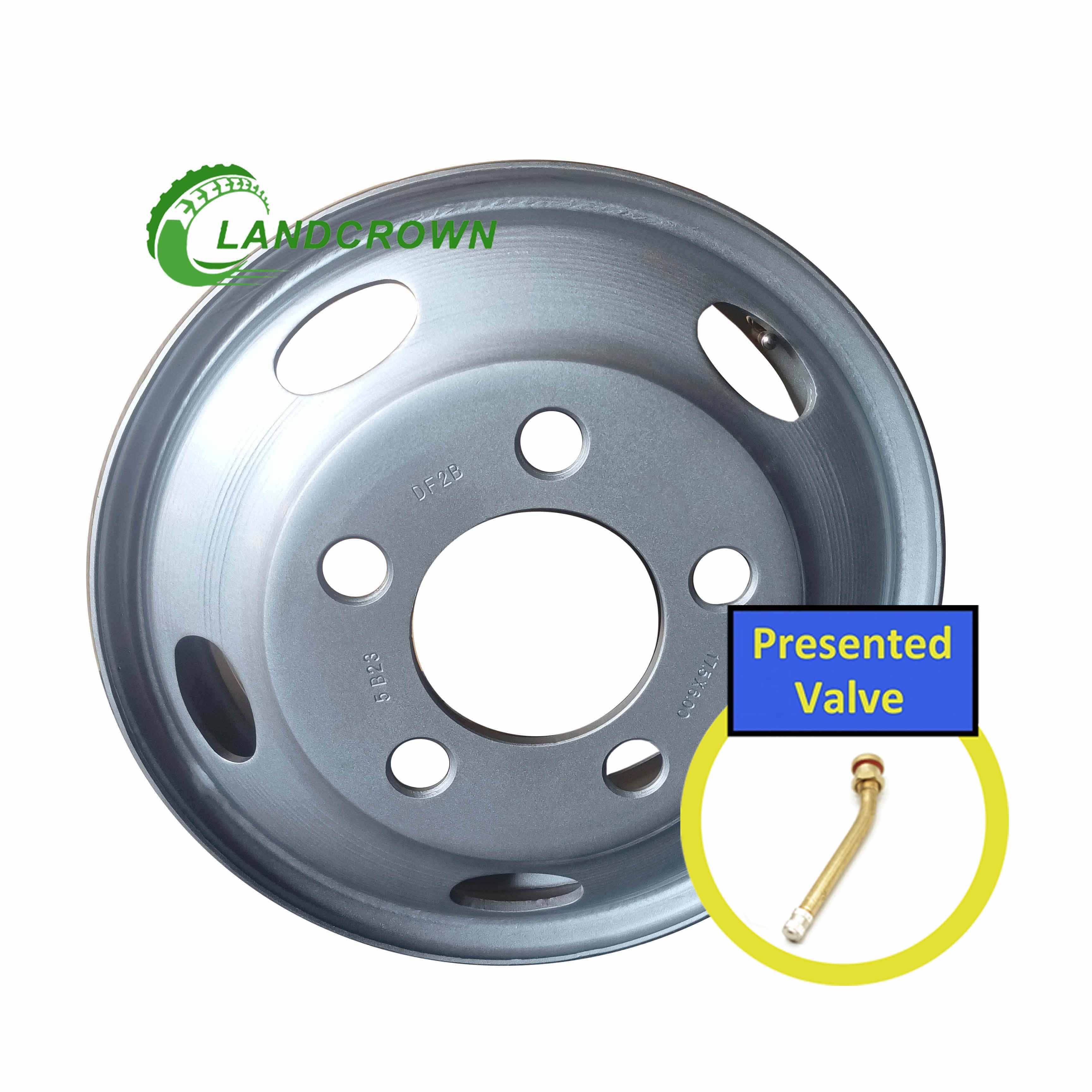 China Factory Wholesale 17.5 Inch 17.5x5.25 5.25x17.5 Steel Light Truck Wheel Rims for Tyre 195/60R17.5 205/60R17.5 7R17.5 DOT