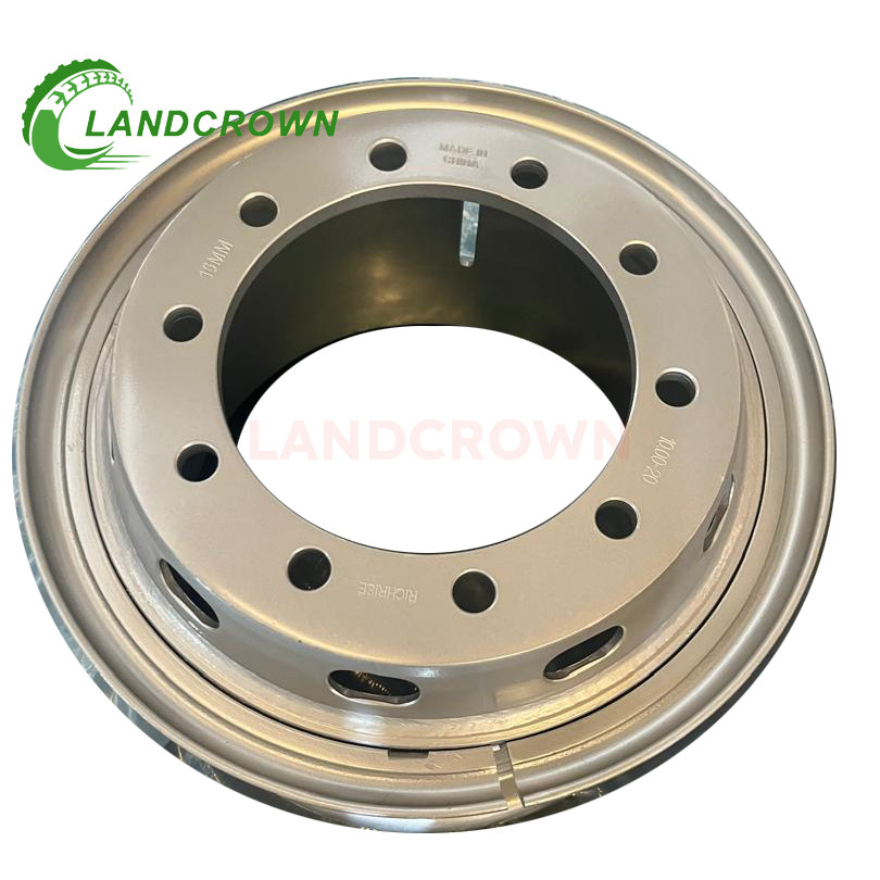 20 Inch 10.00-20 2-Piece Steel Tube Spoke Wheel Rims - Heavy-Duty for Dump Truck & Trailer, Fits 1400R20 Tire