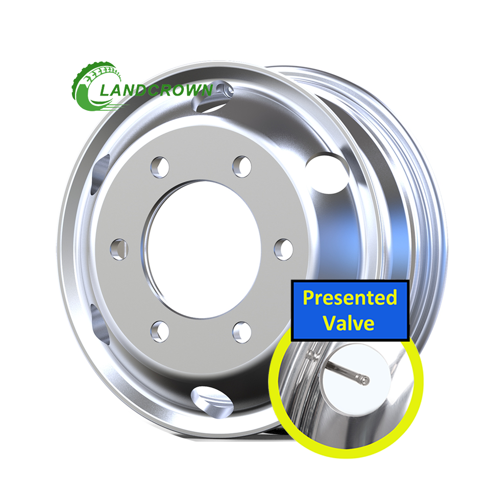 RICHRISE New Truck Wheels 17.5 X6.75 Inch Alloy Silver Finish with Chrome and Tubeless Options