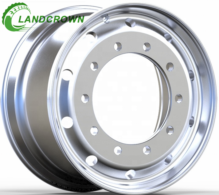 RICHRISE 22.5x12.25 Inch Aluminium Wheel Rim Truck Bus New Condition Alloy Tubeless Chrome Direct Wholesale Manufacturer Silver