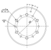 شوكية انقسام عجلة الحافة 5.00F-10 BOLT HOLE 6-17.5 PCD180 CB150 شوكة الرفع لعجلة الرافعة الشوكية 6.50-10