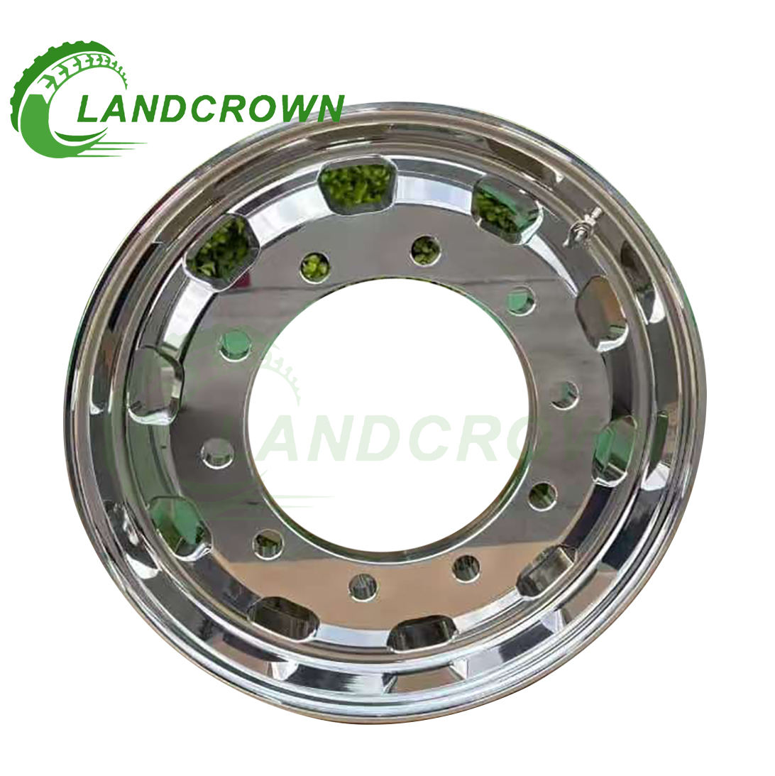 22.5 Inch 22.5X11.75 10 Trapezoid/Square Vent Hole Type Forged Alloy and Aluminum Double Polished Truck Wheel Rim for Tires