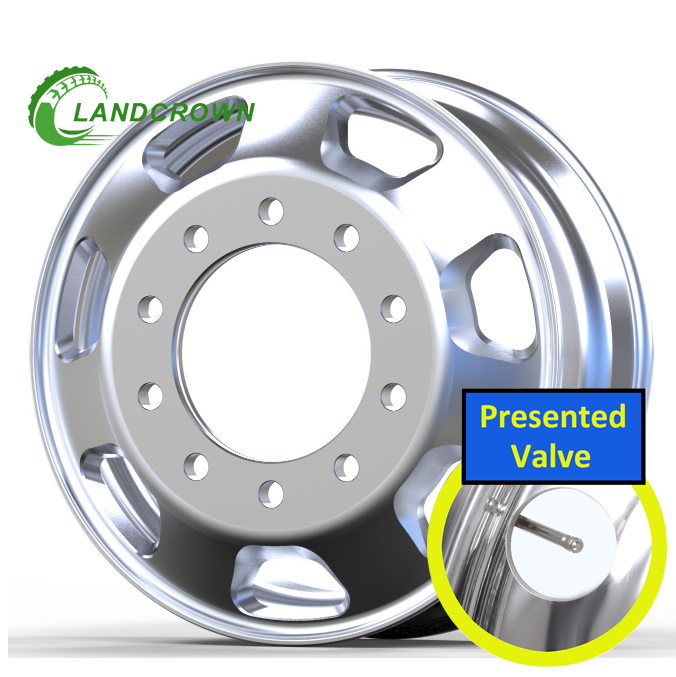 22.5X8.25 Truck and Bus Special Forged Aluminum Alloy Wheel Special air Hole Customized Surface Polishing 7 Holes