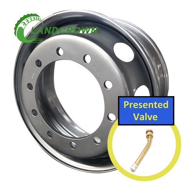 China Factory Wholesale Heavy Duty 22.5 Inch 22.5x8.25 8.25x22.5 Tubeless Truck Steel Wheel Rim for Truck Tire Size 295/80r22.5