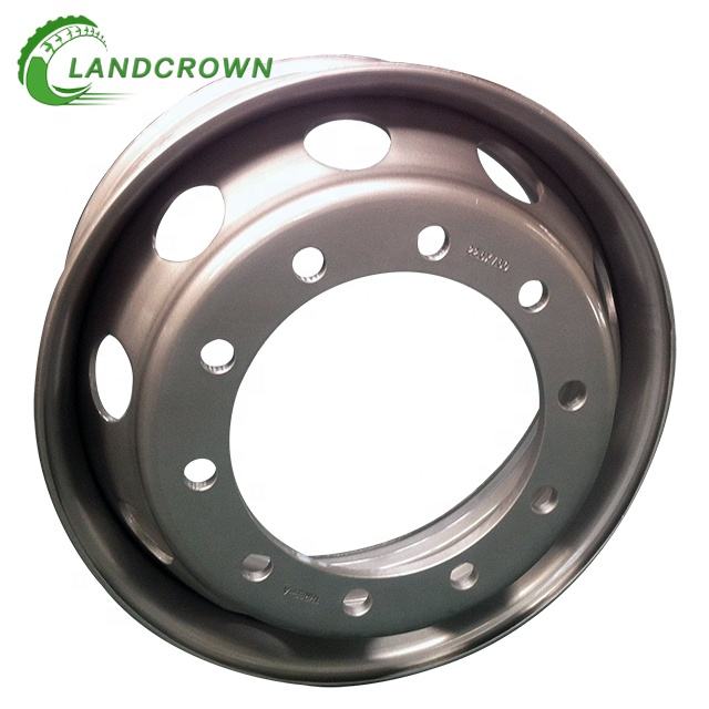 Silver Paint Llantas Camion 22.5 Inch 10 Hole Truck High Grade Steel Wheel Rims 22.5x7.5 Supplier