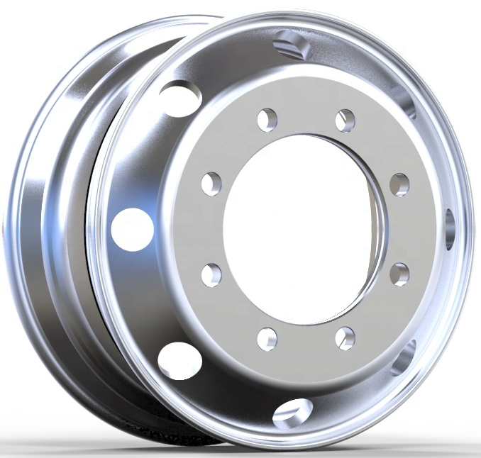 19.5 Inch Truck Rings Forging Alloy Aluminum Wheel Rim 19.5x8.25 8.25x19.5 Double Polished Forged Truck Rims for Truck Tires
