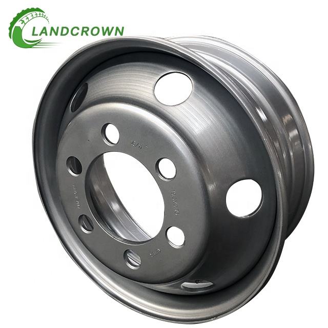 New 19.5 Inch 19.5x6.75 6.75x19.5 Truck Steel Wheel Rim Silver Finish for Semi Trailer Parts