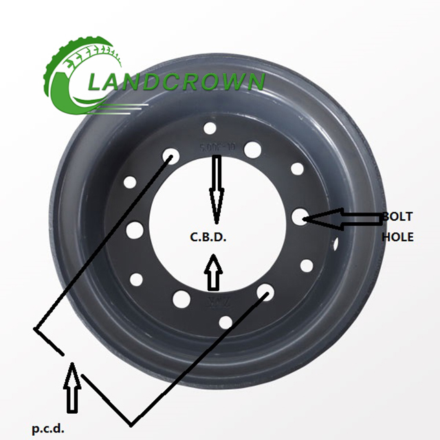 7.00T-16 Forklift Wheel Rims 2 Pieces 7.00-16 for Forklift Tire 9.00-16